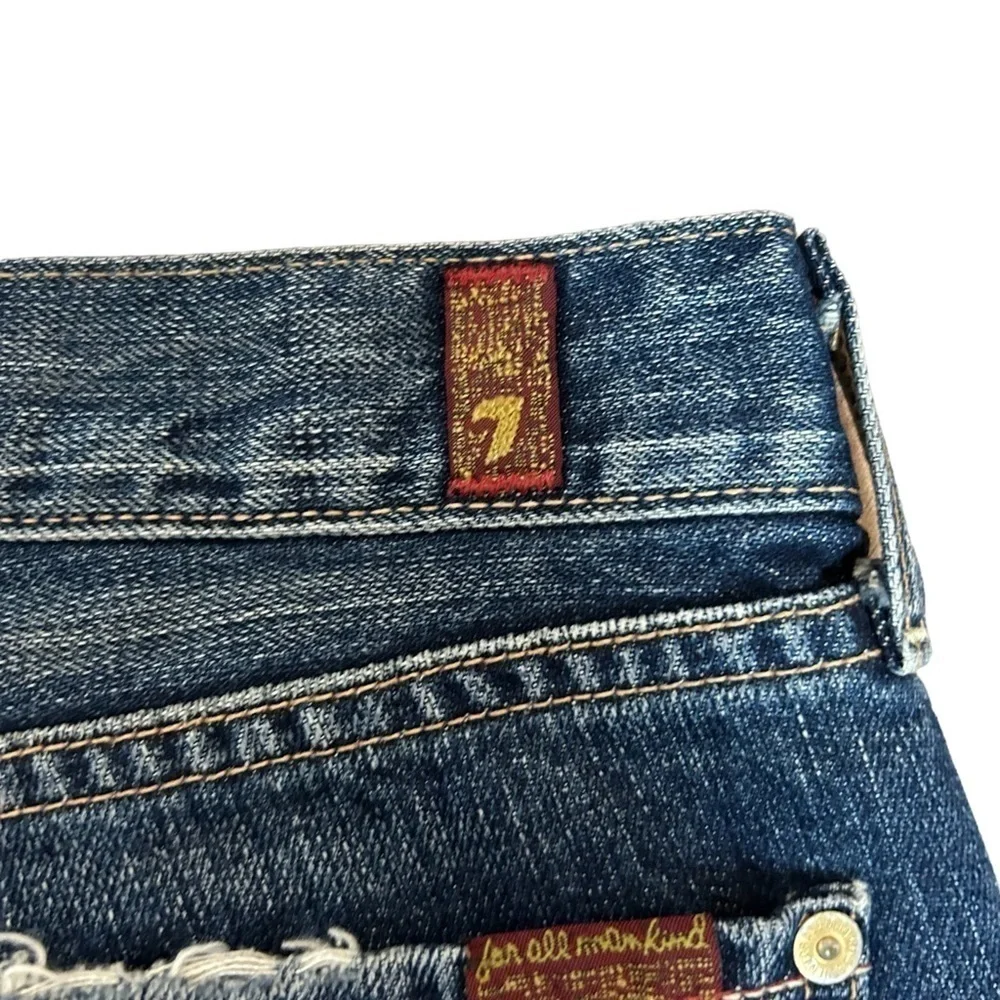7 For All Mankind Cropped Boot Cut Factory Distressed Jeans  Sz.28